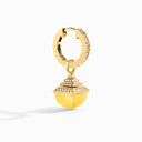Cleo Rev Midi Diamond Drop Earrings Yellow Gold Pink Coral