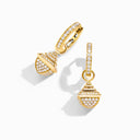 Cleo Rev Midi Full Diamond Drop Earrings Yellow Gold Diamond