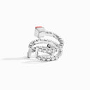 Lotus Twist Ear Cuff White Gold White Agate