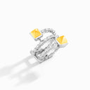 Cleo Lotus Twist Ear Cuff White Gold Yellow Quartzite