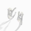 Diamond Open Hoop Earrings