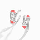 Diamond Open Hoop Earrings