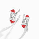 Diamond Open Hoop Earrings