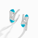 Diamond Open Hoop Earrings