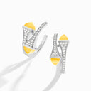 Diamond Open Hoop Earrings