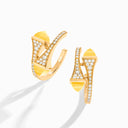 Diamond Open Hoop Earrings