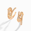 Rose Gold Diamond Open Hoop Earrings