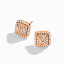 Rose Gold Diamond Pyramid Stud Earrings
