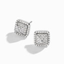 White Gold Diamond Pyramid Stud Earrings
