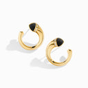 Cleo Venus Gold Midi Earrings Yellow Gold White Agate