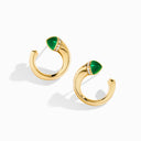 Cleo Venus Gold Midi Earrings Yellow Gold White Agate