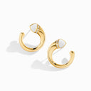 Cleo Venus Gold Midi Earrings Yellow Gold White Agate