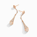 Full Diamond Teardrop Earrings Rose Gold