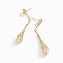 Cleo Full Diamond Teardrop Earrings Yellow Gold Diamond