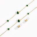 Cleo Convertible Long Necklace Eye Glass Chain Yellow Gold Turquoise