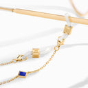 Cleo Convertible Long Necklace Eye Glass Chain Yellow Gold Turquoise