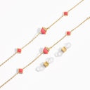Cleo Convertible Long Necklace Eye Glass Chain Yellow Gold Turquoise