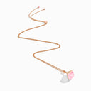 Cleo Rev Midi Diamond Pendant Necklace Rose Gold Pink Quartzite