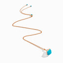 Cleo Rev Midi Diamond Pendant Necklace Rose Gold Pink Quartzite