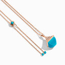 Cleo Rev Midi Diamond Pendant Necklace Rose Gold Pink Quartzite