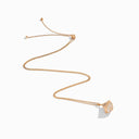 Cleo Rev Midi Full Diamond Pendant Necklace Rose Gold Diamond