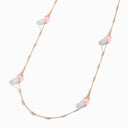 Cleo Rev Diamond Long Chain Necklace Rose Gold Pink Quartzite