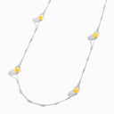 Cleo Rev Diamond Long Chain Necklace White Gold Yellow Quartzite