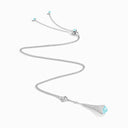 Cleo Diamond Teardrop Pendant Necklace White Gold Sea Blue Chalcedony
