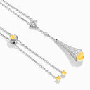 Cleo Diamond Teardrop Pendant Necklace White Gold Sea Blue Chalcedony