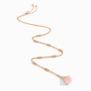Cleo Rev Luxe Diamond Long Drop Necklace Rose Gold Guava Quartz