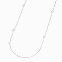 Cleo Pyramid Chain Necklace White Gold White Moon Stone