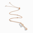 Cleo Long Chain Full Diamond Drop Pendant Necklace Rose Gold Diamond