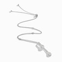 Cleo Long Chain Full Diamond Drop Pendant Necklace White Gold Diamond
