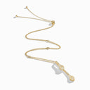 Cleo Long Chain Full Diamond Drop Pendant Necklace Yellow Gold Diamond