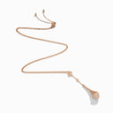 Cleo Rev Full Diamond Long Chain Drop Pendant Necklace Rose Gold Diamond