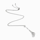 Cleo Rev Full Diamond Long Chain Drop Pendant Necklace White Gold Diamond