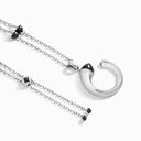 Cleo Venus Gold Midi Long Chain Pendant White Gold Red Agate