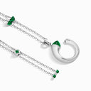 Cleo Venus Gold Midi Long Chain Pendant White Gold Red Agate