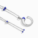 Cleo Venus Gold Midi Long Chain Pendant White Gold Red Agate