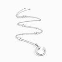 Cleo Venus Gold Midi Long Chain Pendant White Gold Red Agate