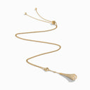 Cleo Full Diamond Teardrop Pendant Necklace Yellow Gold Diamond