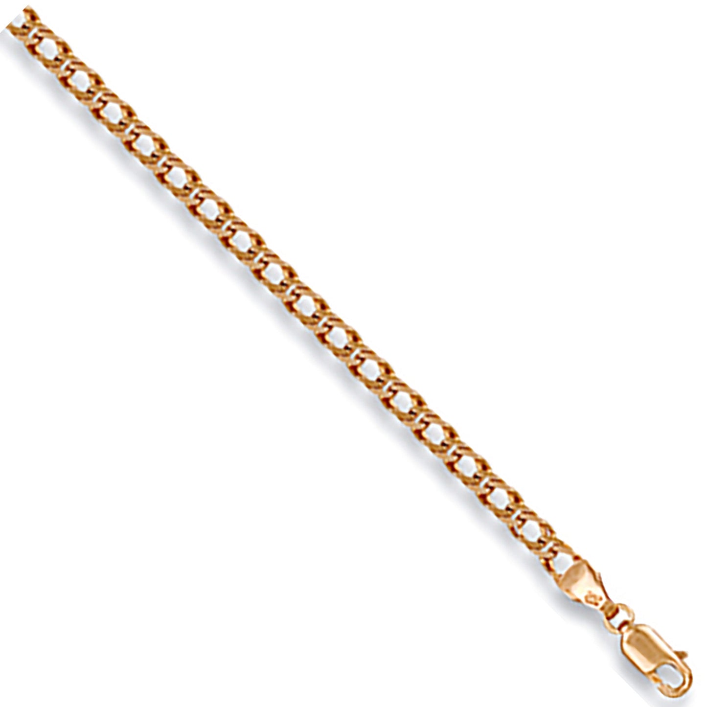 Yellow Gold 3.4mm Open Double Curb Chain - 9ct Gold