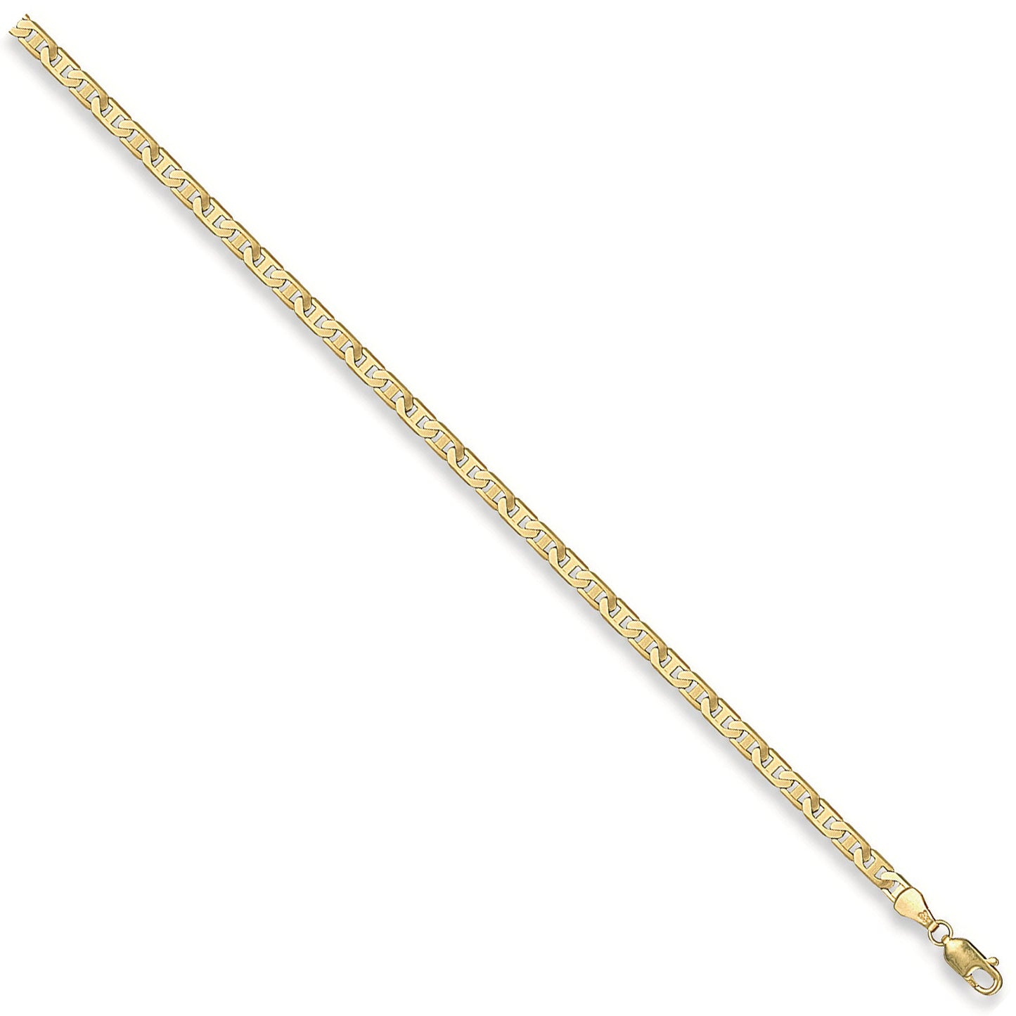 Yellow Gold 3.7mm Flat Anchor Chain - 9ct Gold