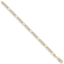 Yellow Gold Rhodium Plated 3.7mm Figaro Chain
