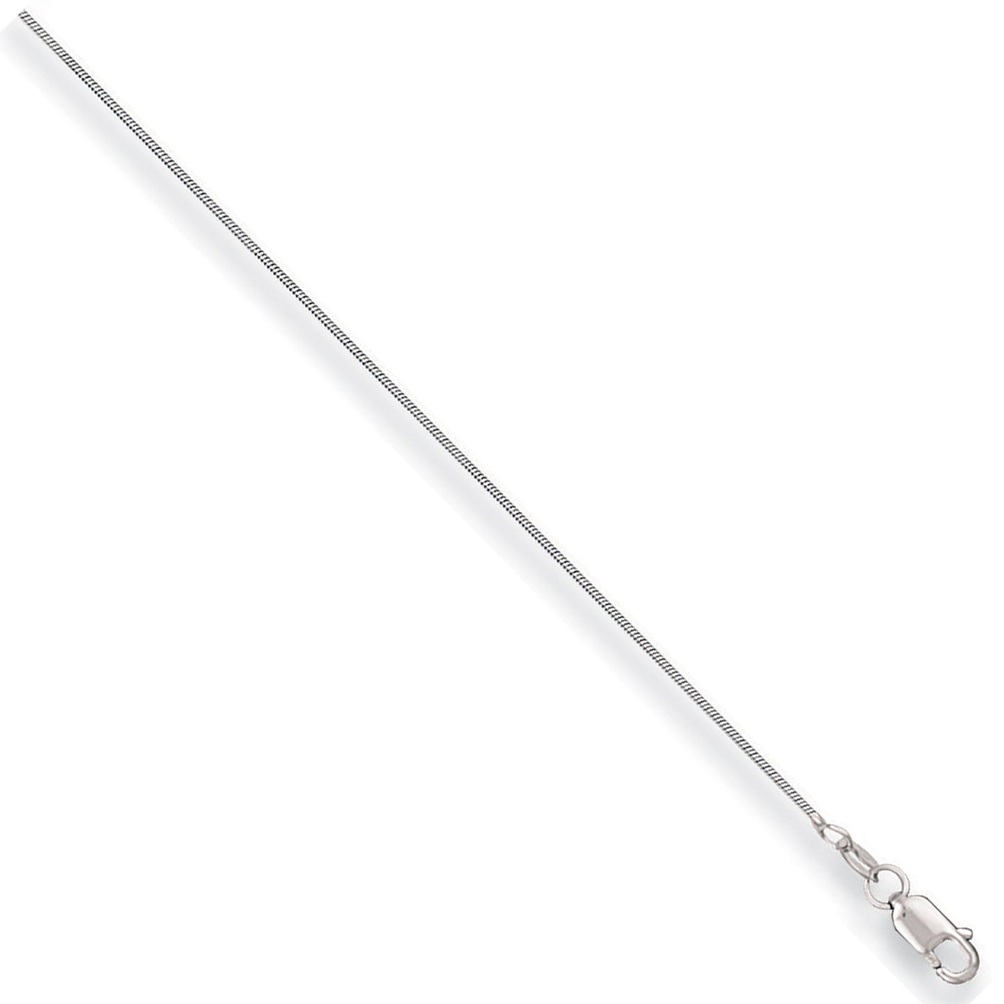 White Gold 0.9mm Round Snake Chain - 9ct Gold