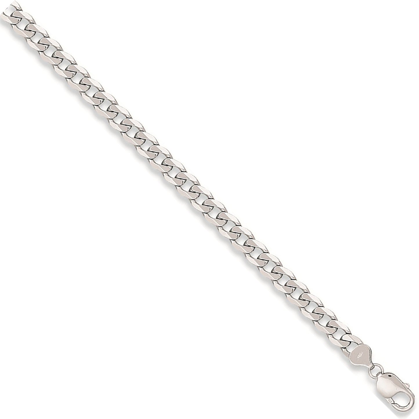 White Gold 8.0mm Curb Chain - 9ct Gold