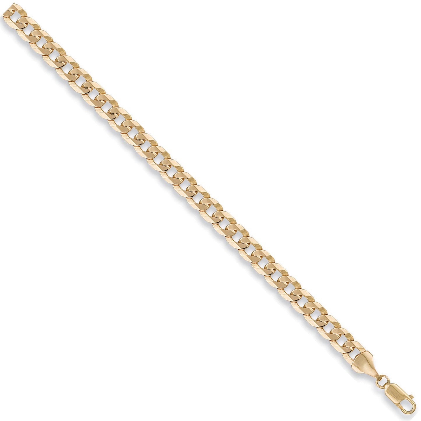 Yellow Gold 6.7mm Flat Curb Chain - 9ct Gold