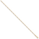 Yellow Gold Rhodium Plated 2.5mm Figaro Chain