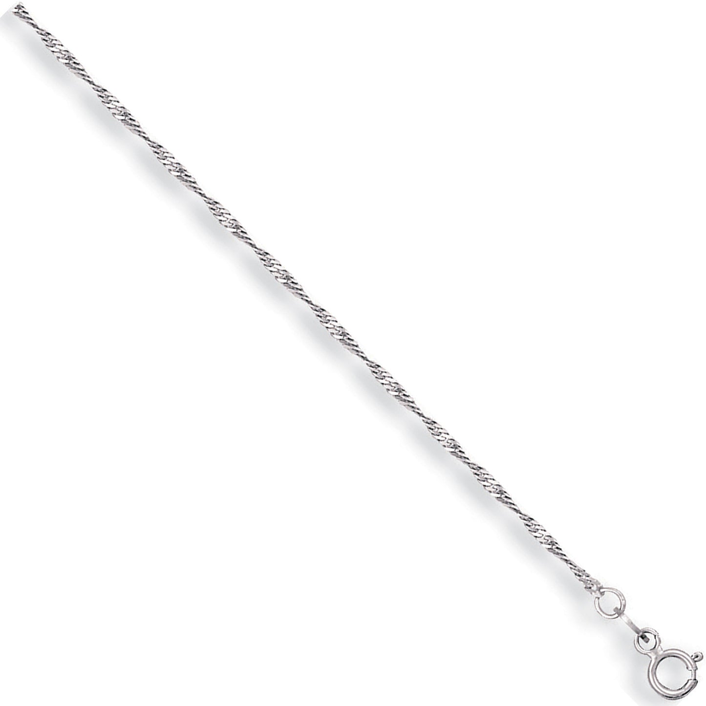 White Gold 1.6mm Singapore Chain - 9ct Gold