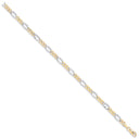 Yellow & White Gold Rhodium Plated 4.0mm Hollow Figaro Chain/Bracelet